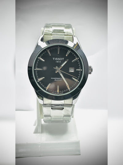 PRX Black Dial & Date Silver Chain Watch
